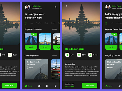 Web Mobile - Travel app Dark Mode app branding design graphic design ui ux