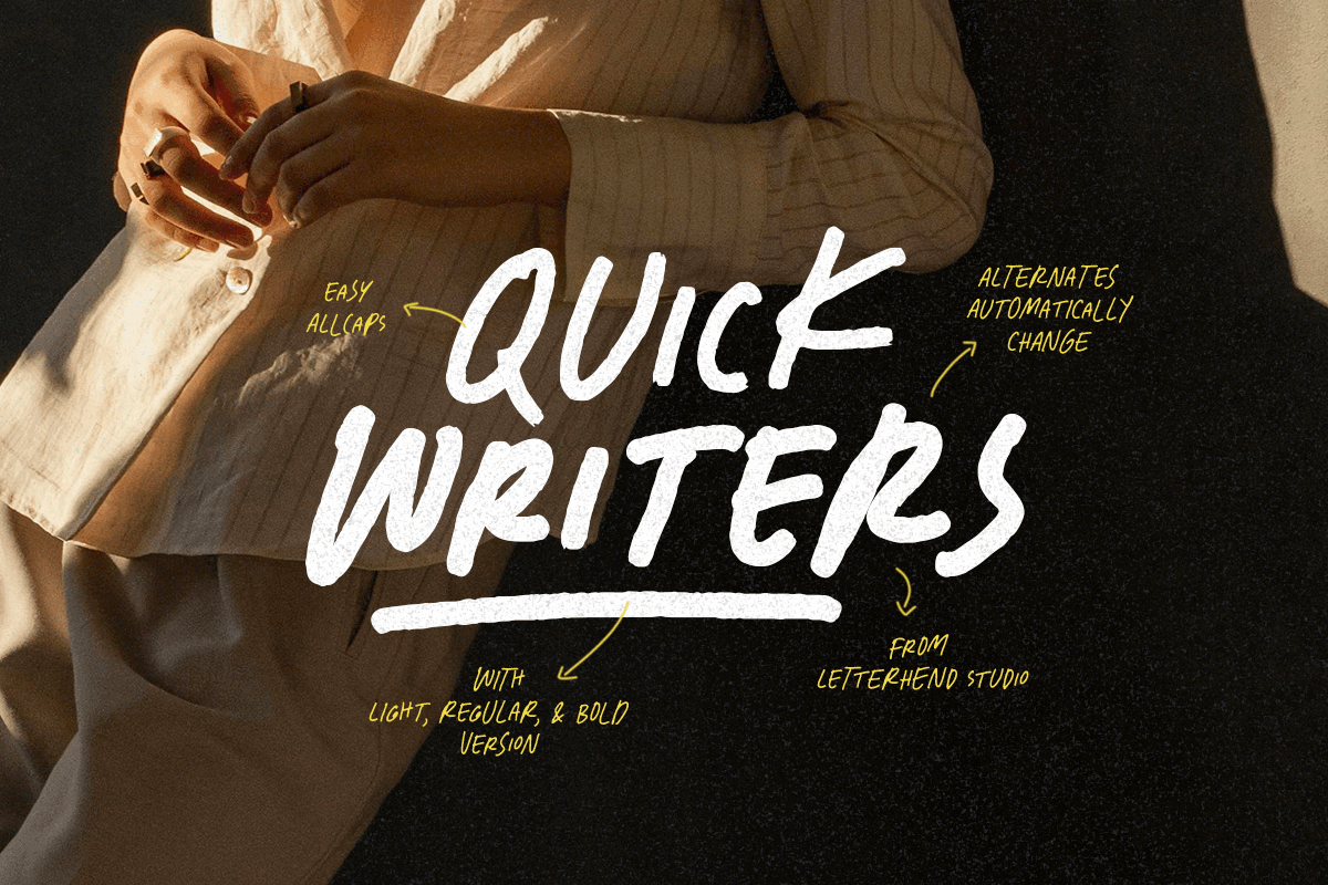 Quick Writers Handwritten freebies hand lettering font