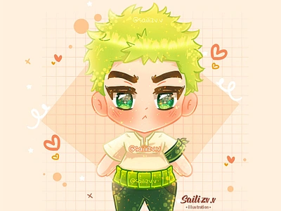 Roronoa Zoro by sailizv,v adorable adorable lovely artwork concept creative cute art design digitalart illustration