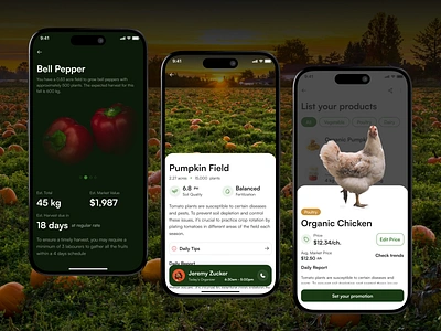 Nogyo - Farming Mobile App agriculture agriculture app app chicken design farm farm app farmer farming farming app mobile mobile app modern agriculture modern farm sell smart farm store ui ux vegetable