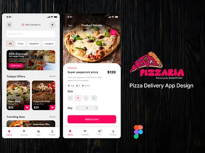 Pizzaria Rebranding | Logo & Mobile App food ordering italian cuisine mobile app design pizza shop