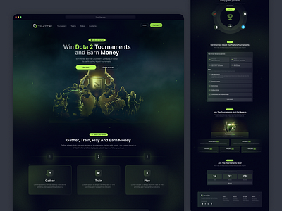 Dota 2 Tournament Web Design Concept bet betting design branding cs 2 cybergames design dota 2 dota2 free to play game games illustration landing landing page progame steam tournament webdesign webdesign inspiration website