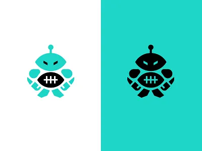 Robot/Football bold fantasy football geometric graphic design logo logodesign mobile app modern robot sports