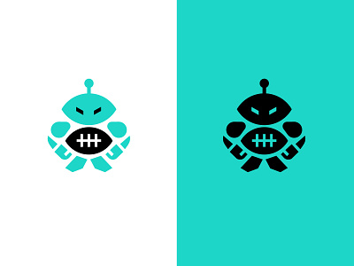 Robot/Football bold fantasy football geometric graphic design logo logodesign mobile app modern robot sports