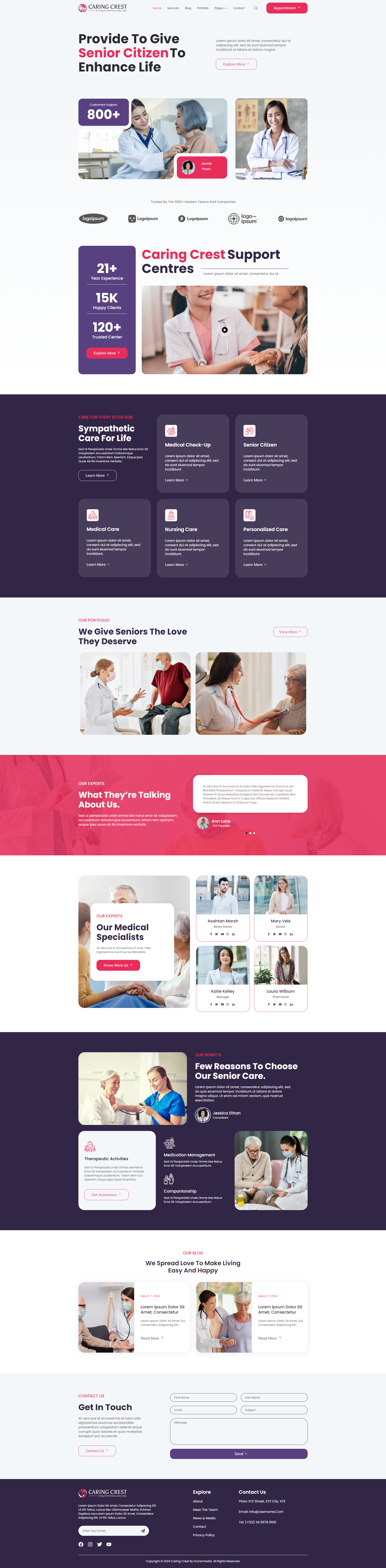 Caring Crest - Senior Care Services Elementor Template Kit senior living