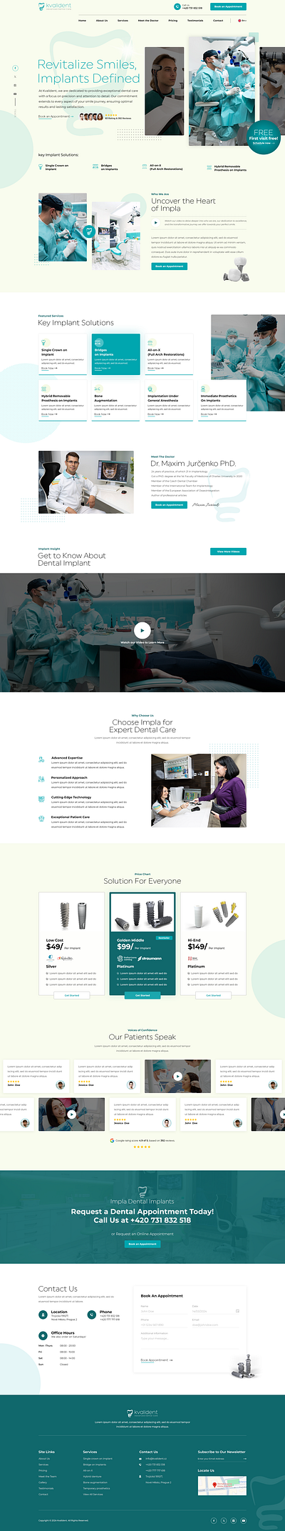 Next-Gen Dental Clinic Website landing page uiux web design website design