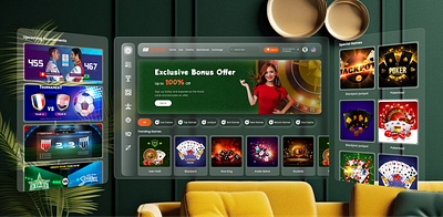 Casino Gaming– Spatial UI Interface (Apple Vision Pro) apple vision pro casino gaming graphic design interface design ui uiux user interface website design