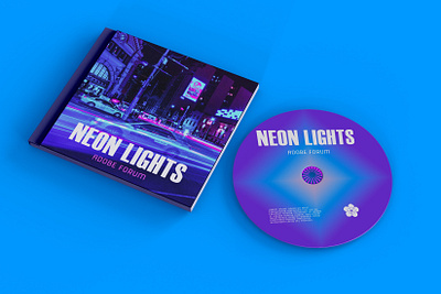 Neon Lights CD album cover cd cd packaging cover art cover design graphic design illustration music music packaging photoshop