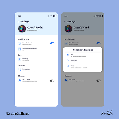 Settings Page - Design challenge 7 design challenge figma settings page ui ui inspiration uiux user experience user interface