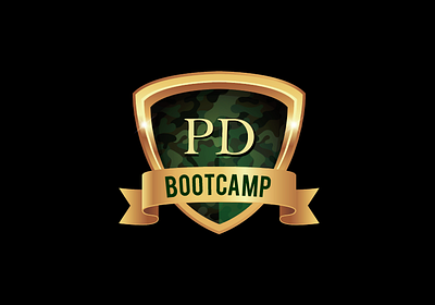 Logo Design for PD Bootcamp 3d logo bootcamp branding design designinspiration golden logo graphic design illustration logo logo design tips luxury ui ux vector
