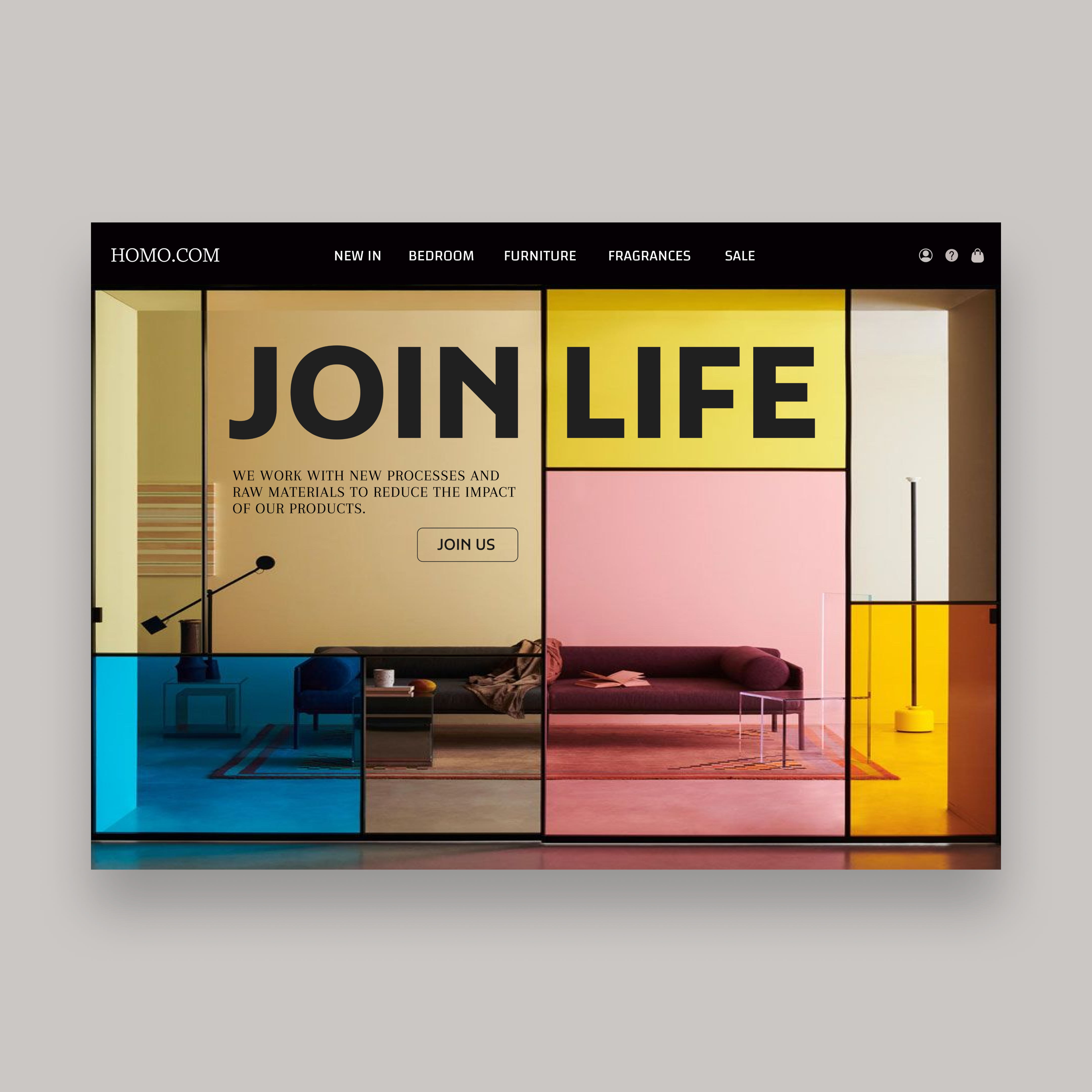 Homo.com Redesign agency design graphic design home landing page new work online shop ui web web design website