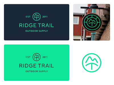 Ridge Trail - branding - logo concept branding clothing logo identity logo logo design logo designer modern monogram mountain logo outdoor outdoor supply peak ridge symbol t lettermark t logo