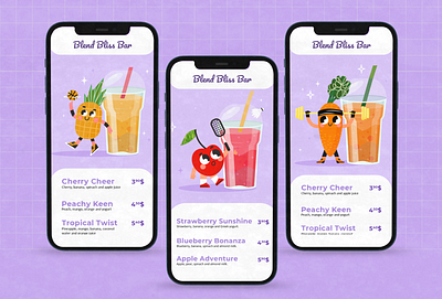 Smoothie Character. Menu design Illustration app cartoon character chatacter design children design healthy food illustration kids smoothie sport vector