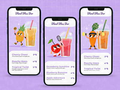 Smoothie Character. Menu design Illustration app cartoon character chatacter design children design healthy food illustration kids smoothie sport vector