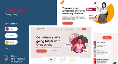 Online Course Landing Page Ui Design auto layout design designer designers landingpage mobileapp prototyping visual web webdesign website wireframing