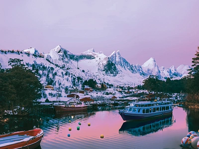 Snowscape Docks with Surprises concept art digital art digital imaging image manipulation imagination landscape mountains nature photo editing photoshop retouching snow winter