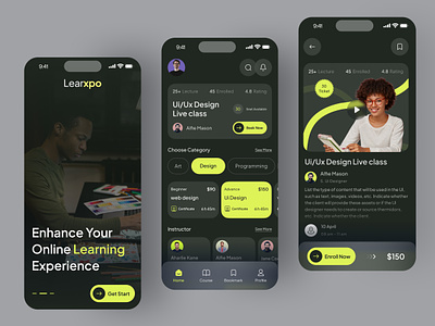 Learxpo : Digital Education App ai ai app clean course tracking courses app dashboard digital education app edtech app education education app education app design learning app minimalist design mobile app mobile app design students app study ui ui ux