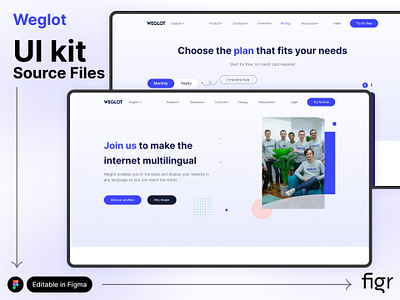 Make Weglot UI your own branding design editable figma free kit mockup modern ui platfrom software solution template translation ui ui kit ui ux web app web design website weglot