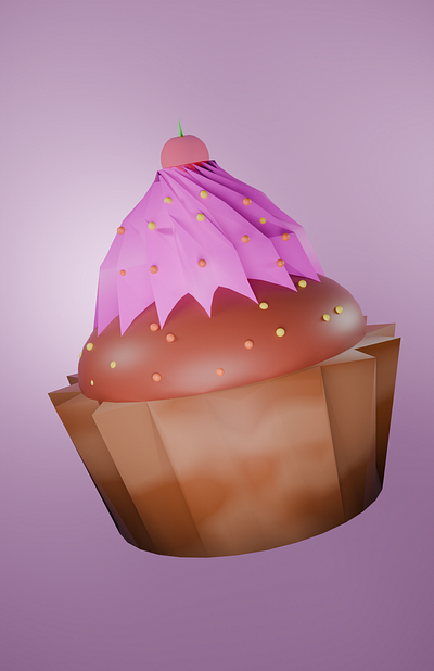 Low Poly 3D Model 11: Cupcake 3d animation app branding design graphic design illustration logo motion graphics typography ui ux vector