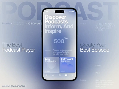 Podcast ai app book design edit fashion illustration interface ios mobile news slide video voce