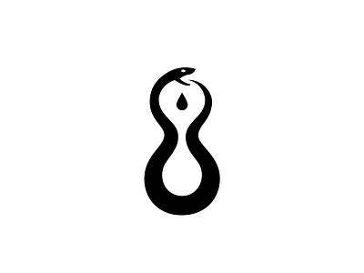 Snake + hourglass animal logo black and white branding concept double meaning drop endless exprimart hourglass infinity logo negative space niculescu roxana simple snake time venom