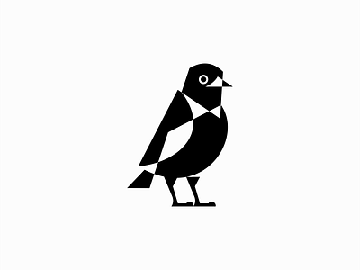 Geometric Bird Logo animal bird branding character cute design emblem geometric icon identity illustration logo mark nature negative space sports symbol vector
