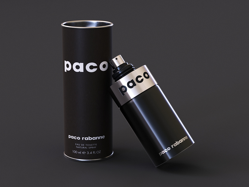 Paco Rabanne Perfume 3D Visualization 3d render 3d rendering packaging design perfume design product mockup product rendering product visualization