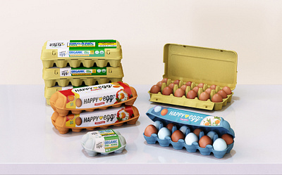 Mockup design for an egg product line 3d render 3d rendering 3d visualization egg packaging food packaging label design mockup packaging design packaging mockup product render product rendering product visualization