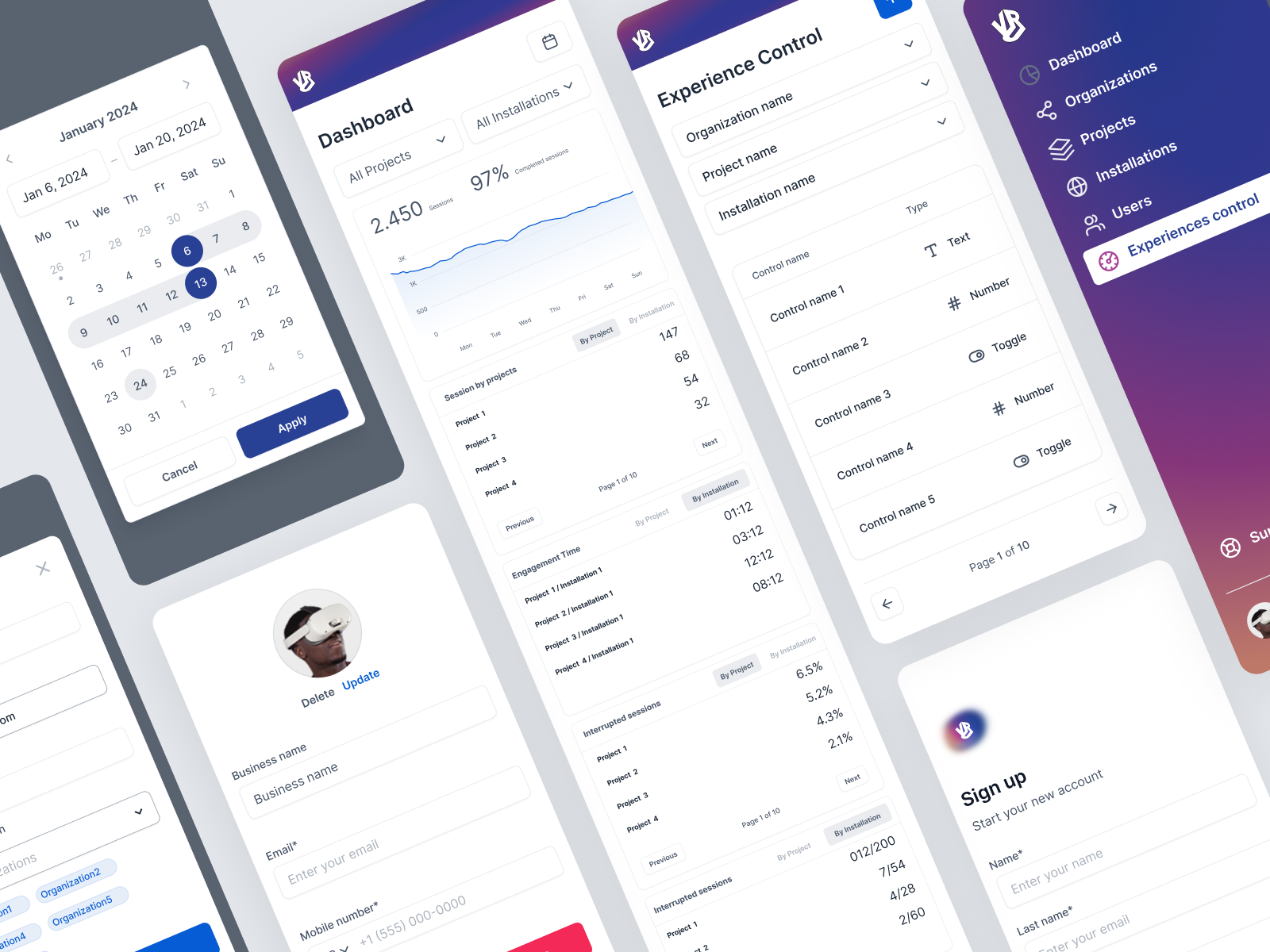 Univrse VR app design graphic design ui ux