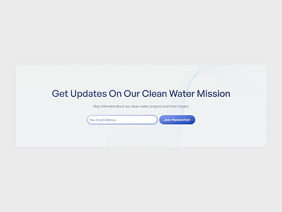 Sign-up section for clean water initiatives design landingpage ui uidesign ux webdesign