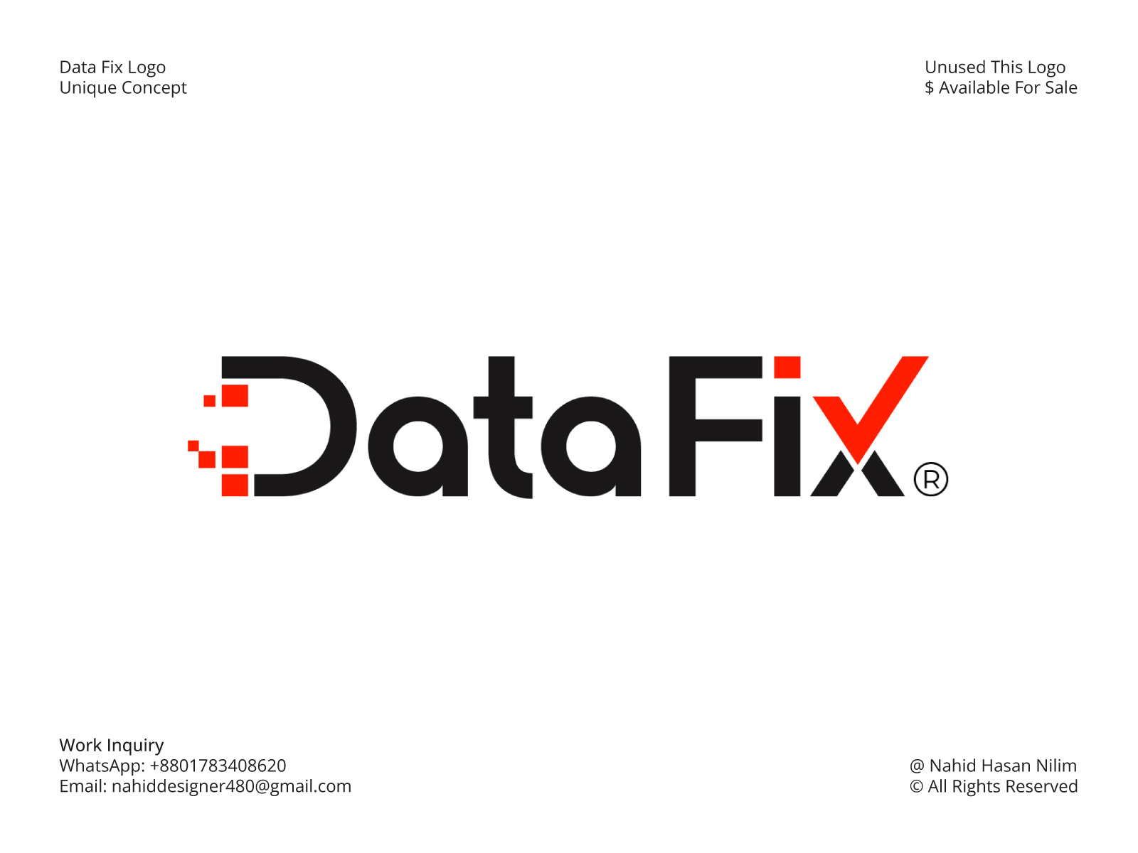 Data Fix Logo, Data Recovery Logo, Technology Logo, Logo Design branding business logo company logo data fix logo data fix logo template data fix logo vector data recovery logo database logo fix logo graphic design logo logo branding logo design logo template minimalist logo security logo tech logo technology logo typography logo vector logo
