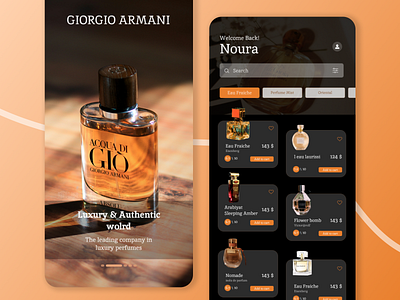 Perfume App app application art artistic design ecommerce perfume ui ux