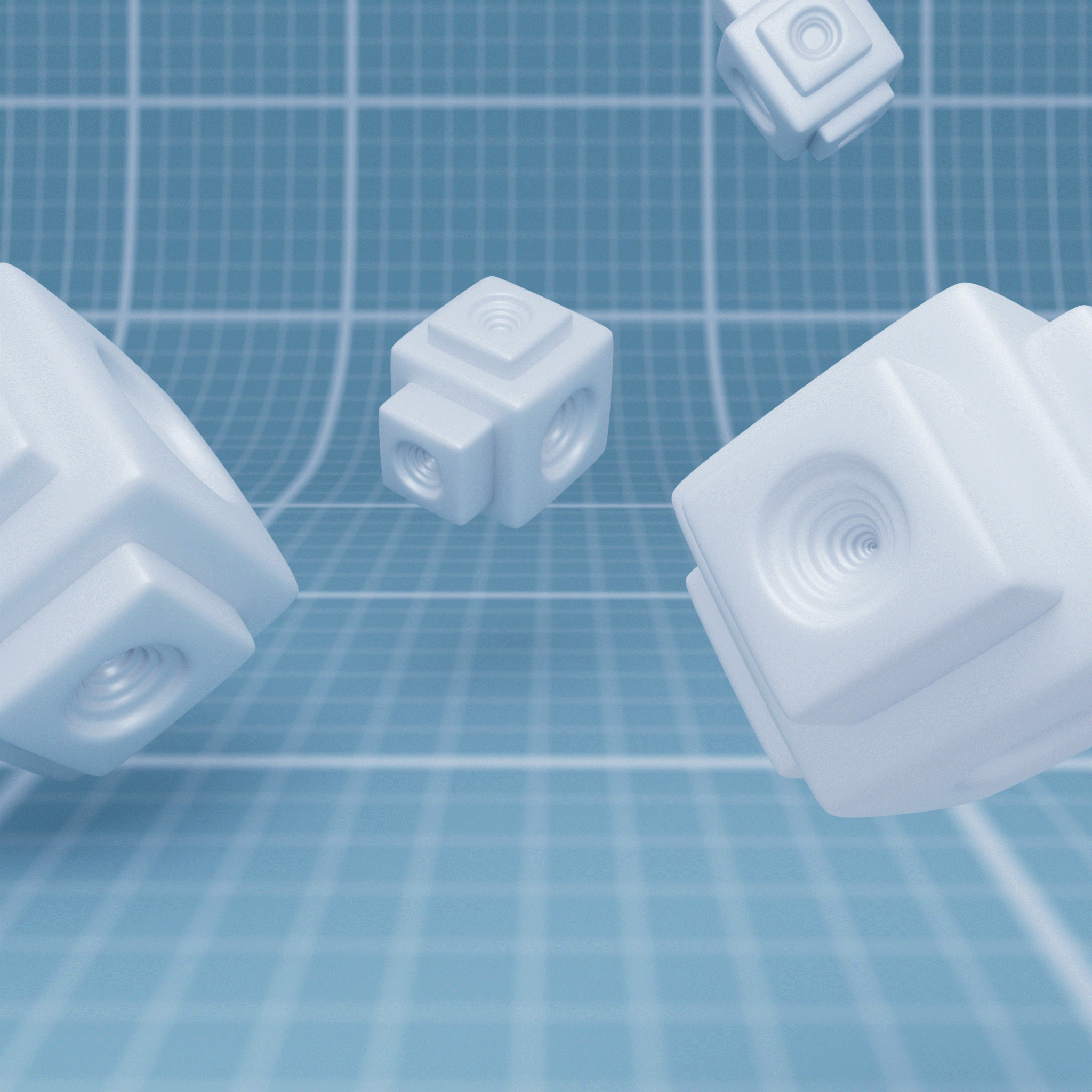 Mash 1 3d abstract animation cubes drop loop maya white