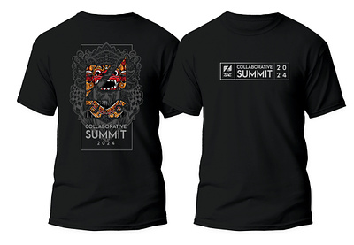 Tshirt Design for ZAC Collaborative Summit 2024 - Bali bali barong black graphic design indonesia tshirt design