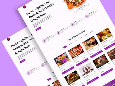 Restaurant web landing page design landing page design product design ui ui ux website design