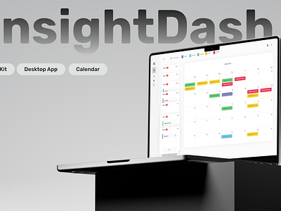 InsightDash | Optimal Calendar & Organizing App calendar dashboard desktop app marketing mock up organizer planning scheduling self organization table tool ui kit