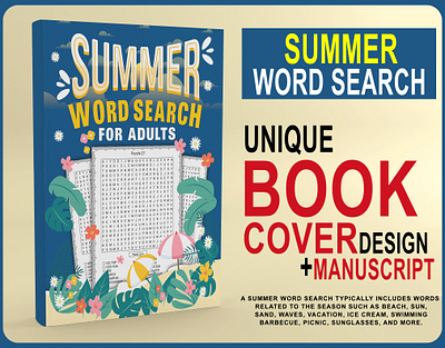 Summer Word Search Book Cover bike logo blank comic book cover design blank comic cover blank comic desgin book cover design book covers book design books cover design clean cover design composition notebook cover coverdesign covers design gratitude journal book hiking logbooks kdp book cover kdp books cover kdp cover kids book kids book design
