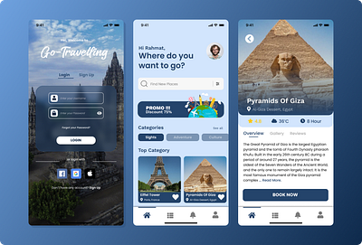 Mobile App: Go-Travelling app branding design figma graphic design mobile app mobile design researcher travel app ui ui design uiux ux