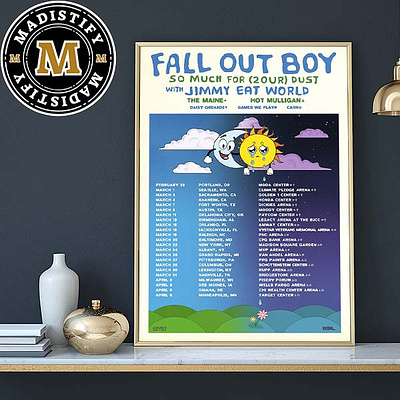 Fall Out Boy So Much For 2our Dust 2024 Tour Schedule Date List design poster