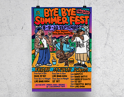 Summer Festival illustration poster graphic design illustration