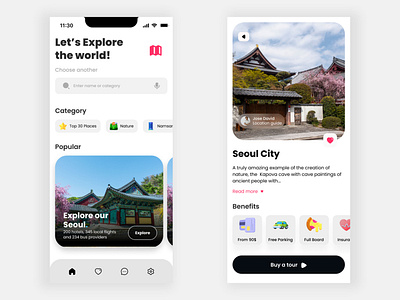 Travel App Exploration 3d graphic design ui