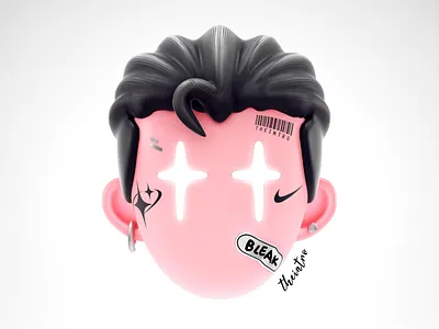 Created an IP image exclusive to me 3d c4d cartoon characterdesign ip nike octane rap star street culture
