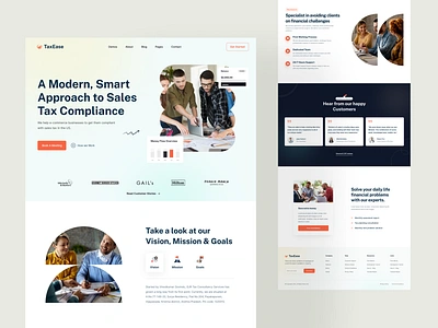 Tax Consulting Agency Landing Page Design accounting agency branding consulting design homepage landing landing page landing page design logo tax ui uidesign uiux ux web design web ui webdesign website website design