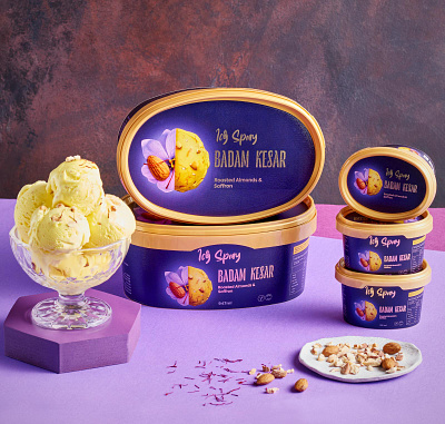 Icy Spicy | Ice cream packaging design box branding design design packaging ice cream indian jar label packaging print typography
