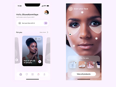 Skincare mobile app exploration branding ui