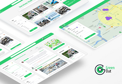 GreenOut - Social media platform promoting sustainability app design ui ui ideas ui inspiration uiux design ux ux research web design web ui webapp design website design website ui