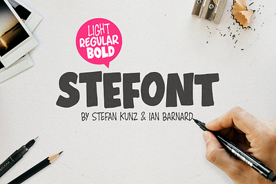 STEFONT Typeface create display fashion font fun hand lettering handwriting ian barnard instagram letters logo mockups quirky social media stefan kunz stefont stefont typeface tshirt typeface typography