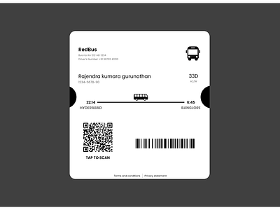 Boarding pass(for bus) UI design 24 boardingpass bus colourpalette dailyui design typography ui ux webdesign