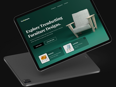 Sofa Chair Bliss: From Concept to 3D Reality 3d animation blender landing page banner logo motion graphics ui
