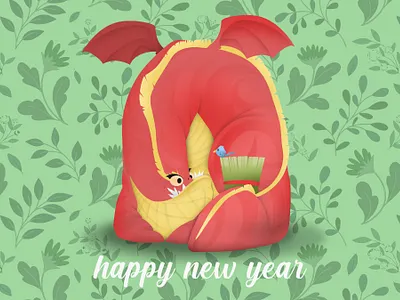 🌸🌸🌸HAPPY NEW YEAR🌸🌸🌸 2dart art artwork cartoon character design dragoon graphic design illustration newyear